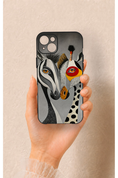 Vip Case Zebra and Giraffe Patterned Silicone Case Compatible with iPhone 14 ...