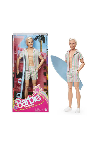 mattel Μπάρμπι η Ταινία Κουκλάκι Κεν Παστέλ Ριγέ Σετ Παραλίας που ταιριάζει