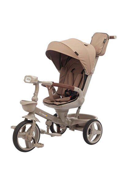 L-Sun Reversible tricycle SL07 brown with sleep position, rubber wheels, musi...