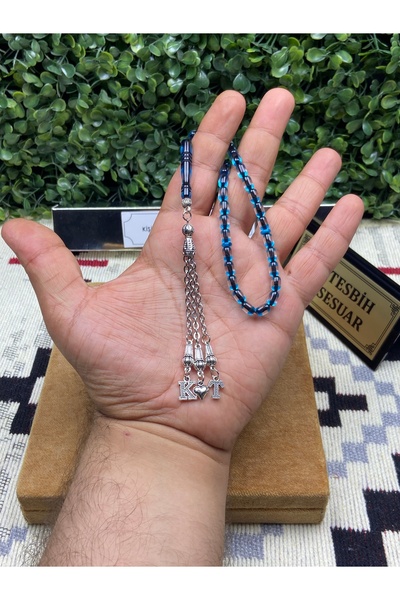 Kttesbihaksesuar 4x7 mm BİLEK BOY SÜRMELİ TOZ KEHRİBAR TESBİH HARFLİ TESBİH Y...