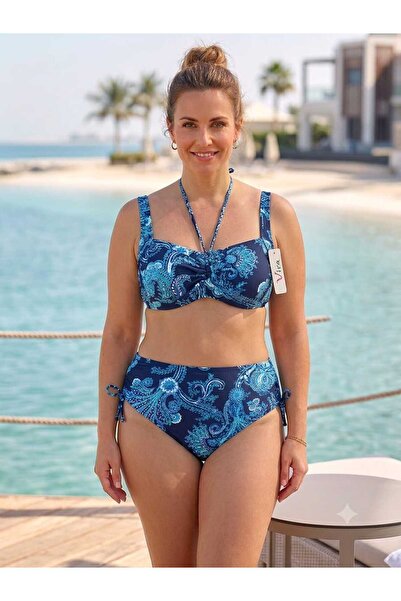 Fara brand Costum de baie din două piese HL 23-14 ALBASTRU