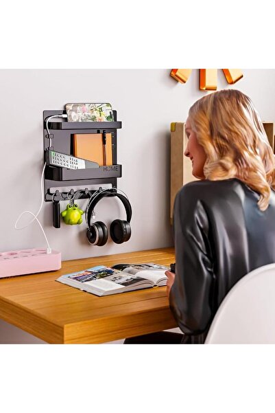 GENERAL Wall Mount Shelf Organizer, Adhesive Bedside Shelf Accessories with H...