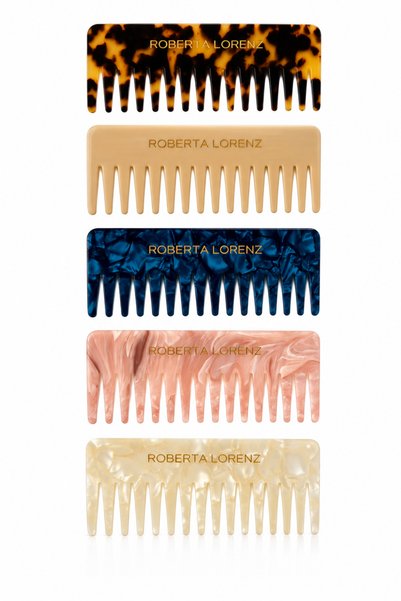 Roberta Lorenz Pearlescent Wide-Tooth Comb/ Portable/ 15 cm Acetate Material