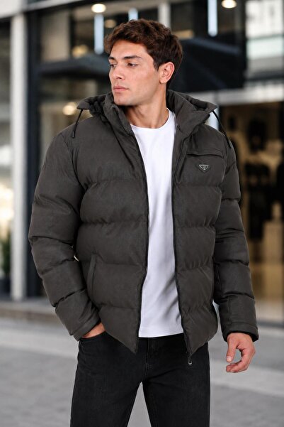Stilkombin Armalı Carbon Leather Coat with Hood Pldp 2959
