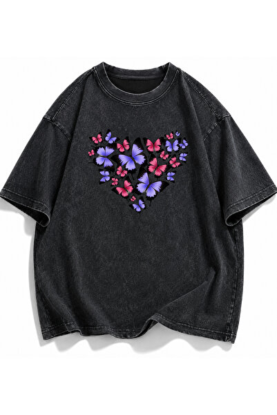 HOFFNUNG Unisex Oversize Vintage Washed Street Style Μόδα του δρόμου Βαμβακερ...