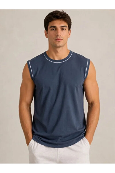 Beruflic Men's contrast trim sleeveless tank top crew neck summer basic tank top