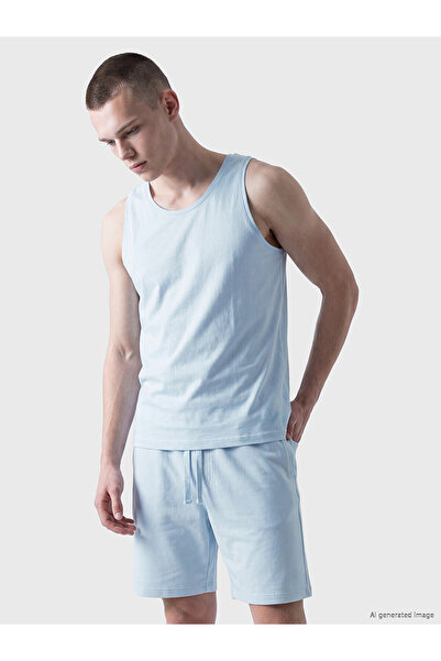 LC Waikiki Nevavm Oval Collar Combed Cotton Men's Sleeveless T-Shirt with a D...