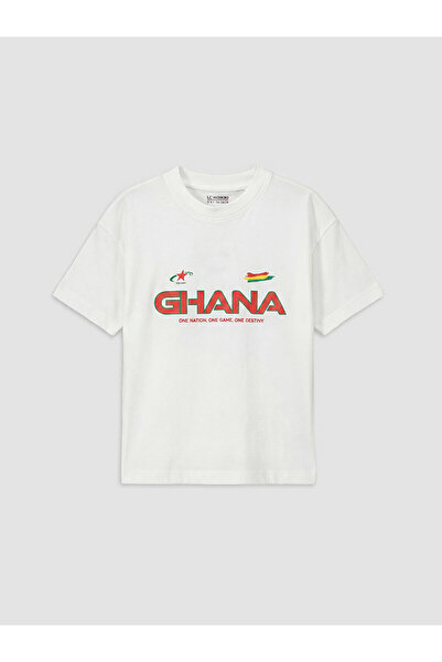 LC Waikiki Original Oval Yaka Ghana Printed Boys' T-Shirt