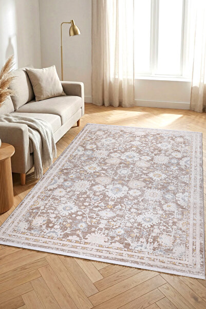 ANTIQUE HOME Vintage Bej Krem Klasik Desenli Salon ve Oturma Odası Halısı | M...
