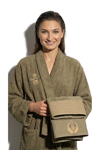 Minteks Royalty Bee Women's 3-Piece Bathrobe Set