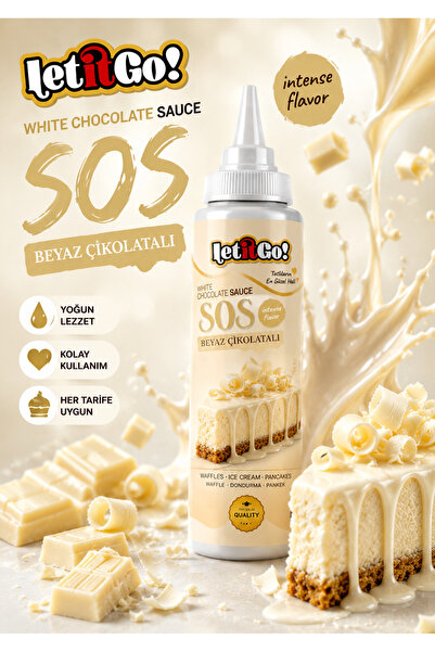 LET IT GO BEYAZ ÇİKOLATA AROMALI SOS 300 GR *WAFFLE* KREP*PANKEK* TRİLİÇE SOSU