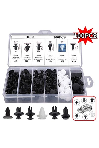 DUTRIEUX 100pcs 100Pcs-800pcs Car Fastener Clip Kit Fender Rivet Clips Auto B...