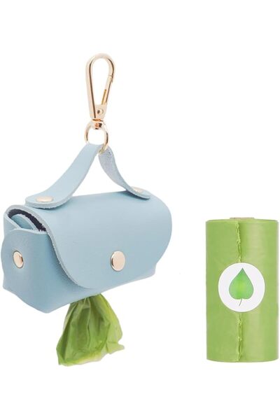 GENERAL Leather Poop Bag Holder Dispenser for Leash, Portable and Reusable Do...