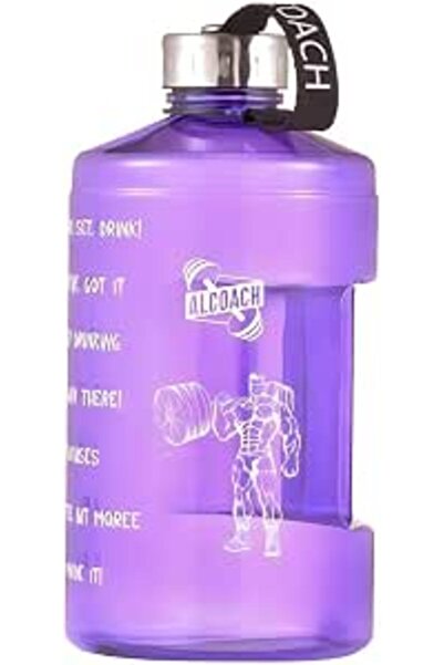 Alcoach Gallon Water Bottle With Times To Drink - 2.2L/74 OZ Water Bottle - M...
