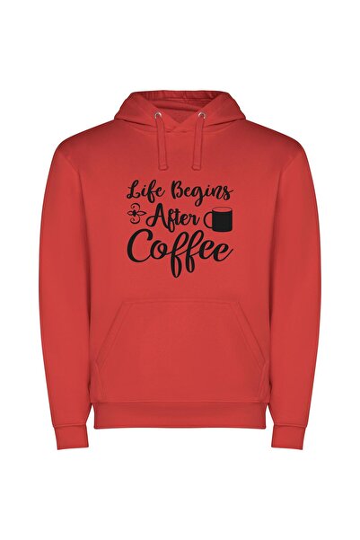 iLovePrints Java: Life's Energizing Potion Φούτερ με κουκούλα σε χρώμα Κόκκινο