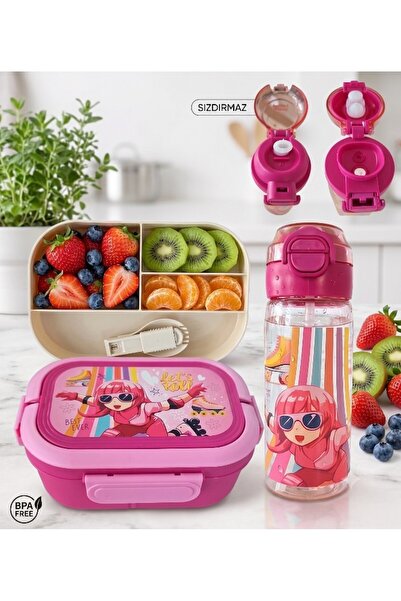 lstri 2 Li Sed 2-Tier Lunch Box and Water Bottle Set for School Children, Mea...