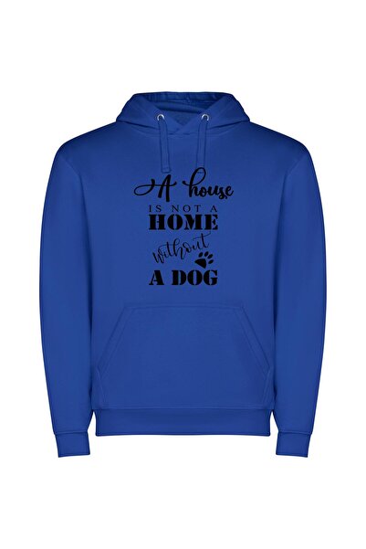 iLovePrints Dog's Haven: House, Home Φούτερ με κουκούλα σε χρώμα Μπλε