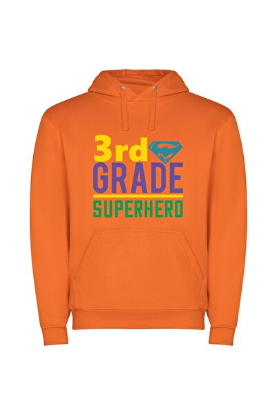 iLovePrints Grade Three Superpower Φούτερ με κουκούλα σε χρώμα Πορτοκαλί