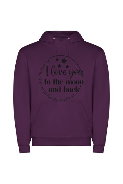 iLovePrints Celestial Love Affair Φούτερ με κουκούλα σε χρώμα Μωβ