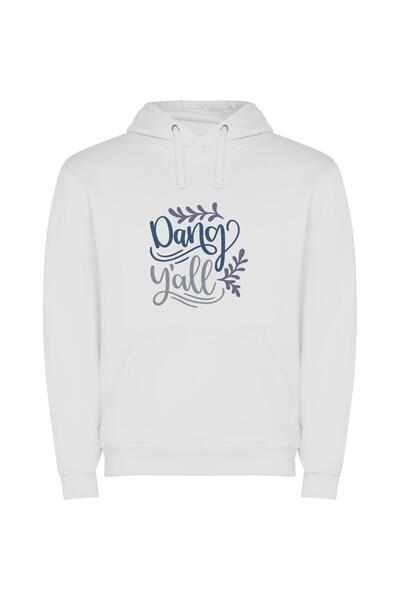 iLovePrints Dance'n'Letter Clean Style Φούτερ με κουκούλα σε χρώμα Λευκό
