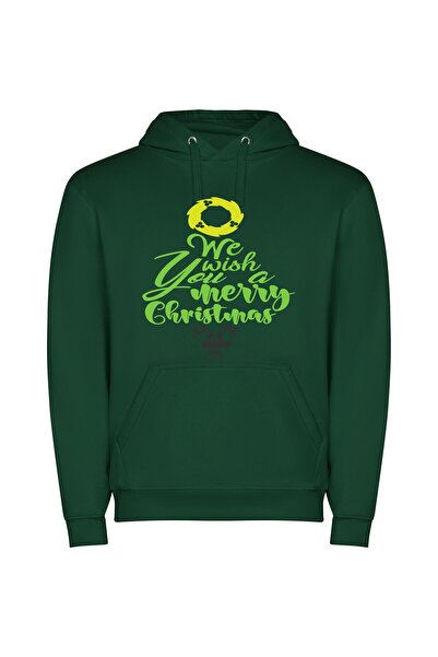 iLovePrints Festive Grinch's Merry Tree Φούτερ με κουκούλα σε χρώμα Πράσινο