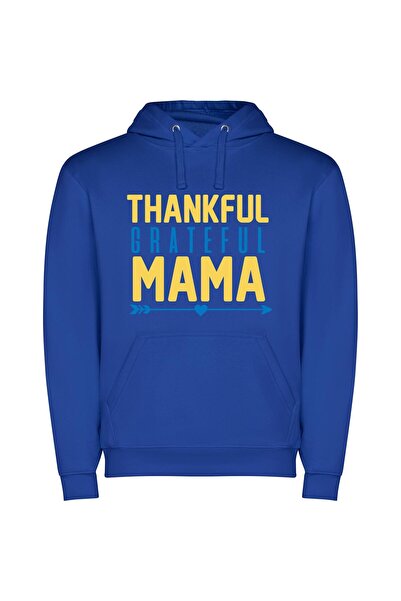 iLovePrints Mama's Grateful Sign Φούτερ με κουκούλα σε χρώμα Μπλε
