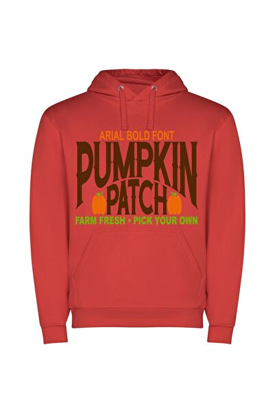 iLovePrints Pumpkin Patch Design Collection Φούτερ με κουκούλα σε χρώμα Κόκκινο