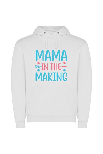 iLovePrints Mama's Maternal Memoir Φούτερ με κουκούλα σε χρώμα Λευκό