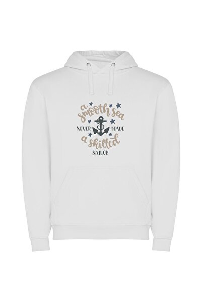 iLovePrints Sailor's Skillful Smooth Design Φούτερ με κουκούλα σε χρώμα Λευκό