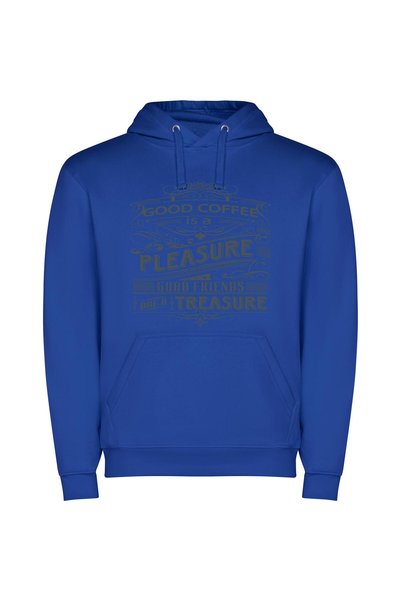 iLovePrints Bean & Bond: A Pleasure Φούτερ με κουκούλα σε χρώμα Μπλε