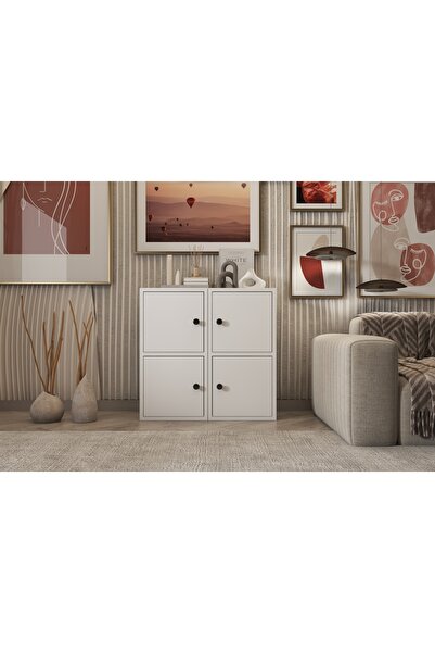 Vivense LEKSA KAPAKLI KİTAPLIK 65 CM BEYAZ KTP-1159-Ç