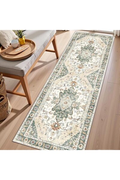 Supreouts Washable Runner Rug, Vintage Hallway Runner with Non Slip Backing, ...