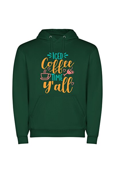 iLovePrints Cool Java Vibes Φούτερ με κουκούλα σε χρώμα Πράσινο