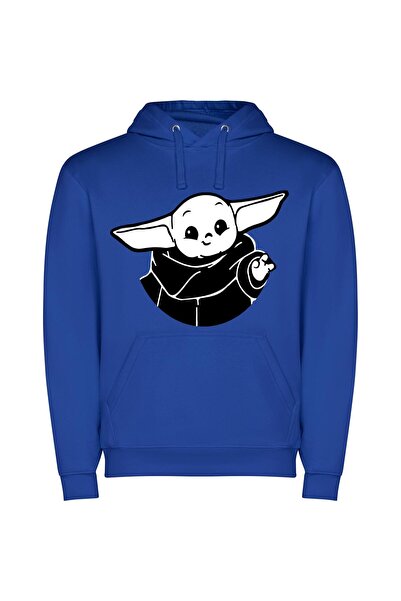 iLovePrints Kawaii Baby Yoda Icon Φούτερ με κουκούλα σε χρώμα Μπλε
