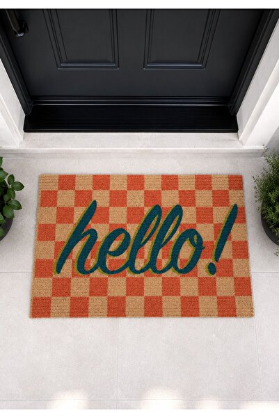 homepera Vena Dama Hello Paspas - Dış Kapı Paspası Kapı Önü Paspası 40x60