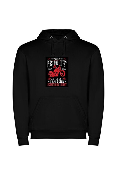iLovePrints Fiery Motorcycle Obsession Φούτερ με κουκούλα σε χρώμα Μαύρο