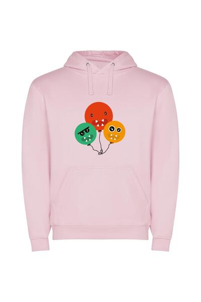 iLovePrints Monster Balloon Party Φούτερ με κουκούλα σε χρώμα Ροζ