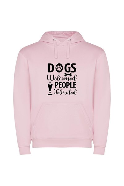 iLovePrints Pawsome Welcoming Canine Decor Φούτερ με κουκούλα σε χρώμα Ροζ