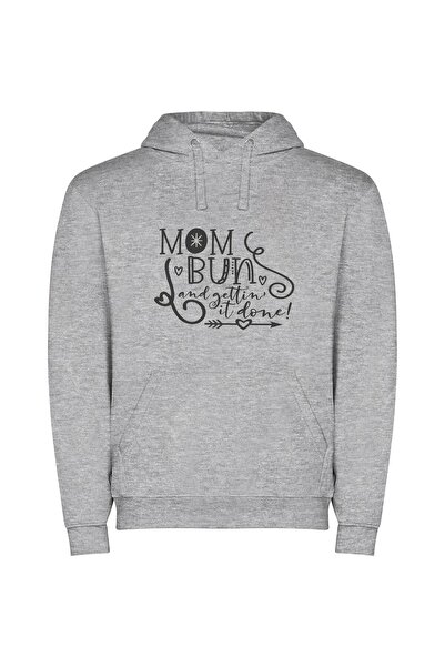 iLovePrints Monochrome Love Connection Φούτερ με κουκούλα σε χρώμα Γκρι