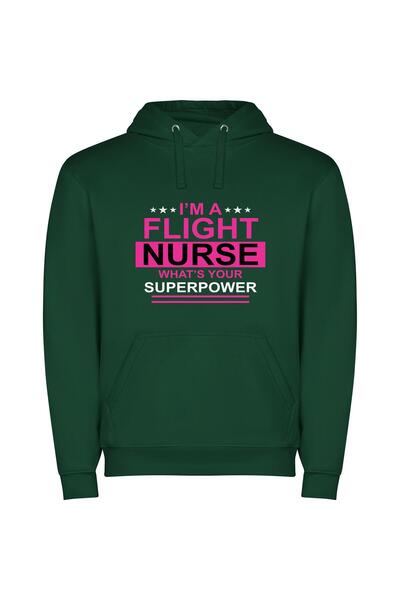 iLovePrints Hero Nurse Flight February Φούτερ με κουκούλα σε χρώμα Πράσινο