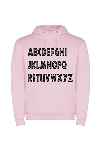 iLovePrints Sci-Fi ABC Extravaganza Φούτερ με κουκούλα σε χρώμα Ροζ