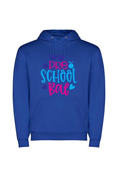 iLovePrints Sunglasses on School Bag Φούτερ με κουκούλα σε χρώμα Μπλε