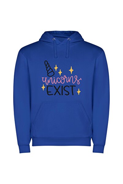 iLovePrints Existential Unicorn Escape Φούτερ με κουκούλα σε χρώμα Μπλε