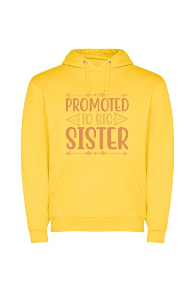 iLovePrints Sisters' Joyful Bond Φούτερ με κουκούλα σε χρώμα Κίτρινο