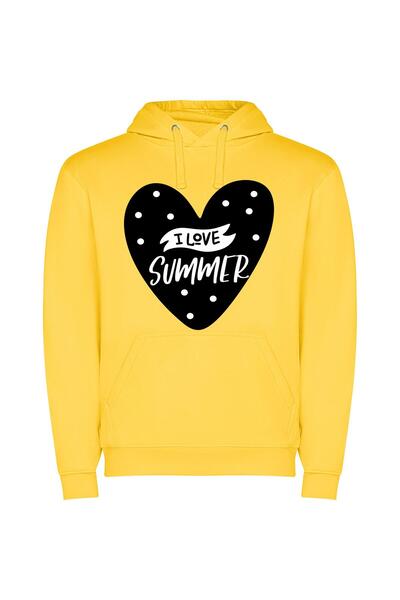 iLovePrints Heart's Summer Symphony Φούτερ με κουκούλα σε χρώμα Κίτρινο
