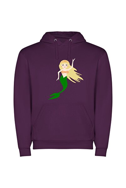 iLovePrints Ethereal Mermaid Waves Φούτερ με κουκούλα σε χρώμα Μωβ
