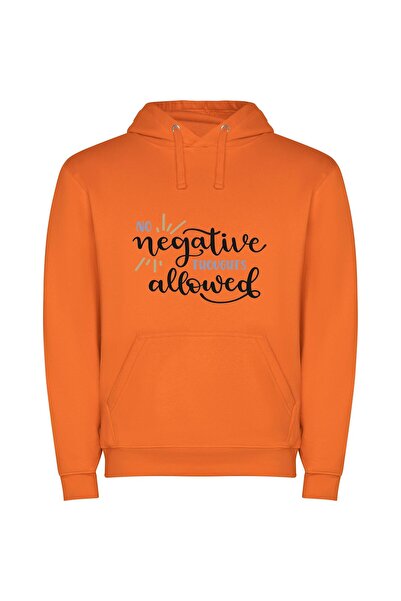 iLovePrints Positivity Only: No Negatives Φούτερ με κουκούλα σε χρώμα Πορτοκαλί