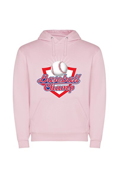 iLovePrints Sporty Championship Emblem Φούτερ με κουκούλα σε χρώμα Ροζ