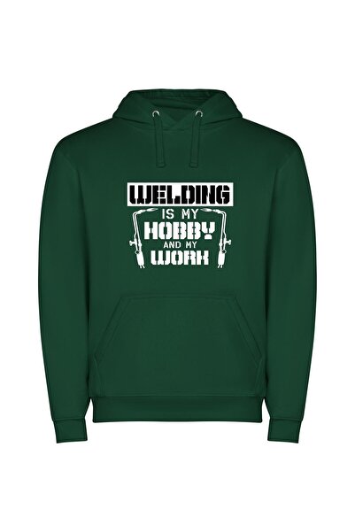 iLovePrints Welding Wonders Unleashed Φούτερ με κουκούλα σε χρώμα Πράσινο