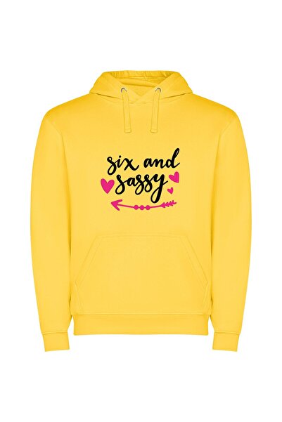 iLovePrints Pink Sassy Cosy Vibes Φούτερ με κουκούλα σε χρώμα Κίτρινο